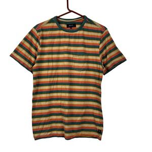 Roark TShirt Mens Medium Multicolor Striped Short Sleeve Pocket Cotton Tee